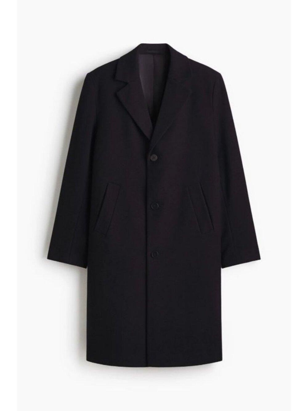 H&M Wool Blend Overcoat Navy Slim Peacoat Size XS
